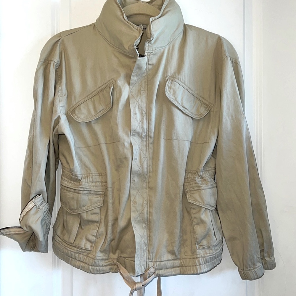 NWOT JOIE Utility Jacket/Anorak w/hidden Hood & Drawstring Waist (S)
